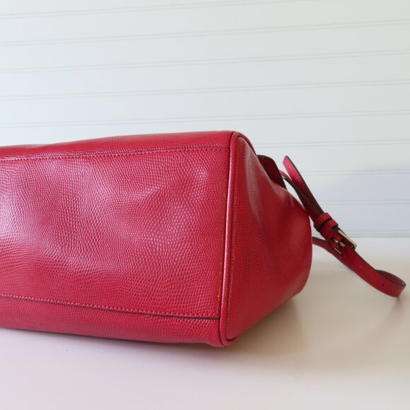 COACH Pinnacle Harper grenadine red embossed lizard tote bag satchel EUC 23572 - Picture 14 of 16